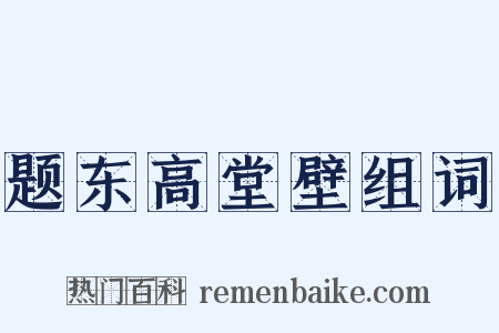 题东高堂壁组词是什么意思的图片